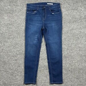 Zudio Slim Fit Jeans Mens W34 Blue Stretch Denim Casual Modern Mid Rise